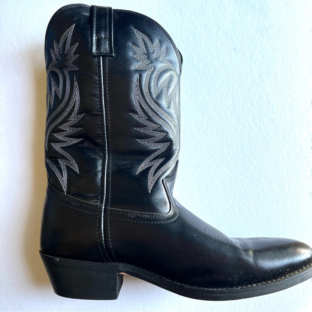 Laredo Classic Black Leather Embroidered 12" Men's Cowboy Boots size 11D Western - Picture 5 of 11